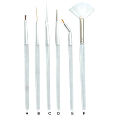 DL Pro 6pc Nail Art Brush Set (DL-C98)